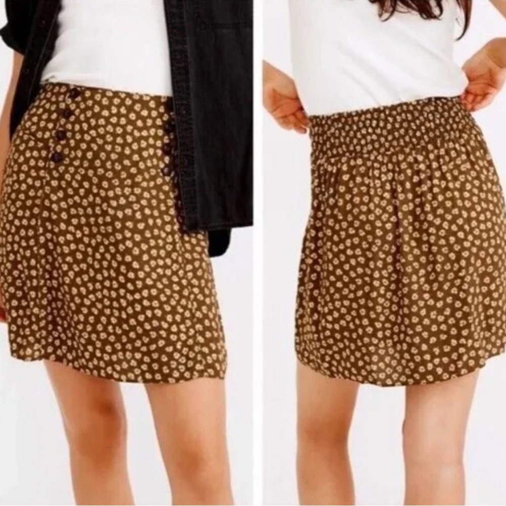 NWOT {Madewell} Mini Skirt Green Yellow Flowers Grunge 90s Cottagecore Size‎ XS